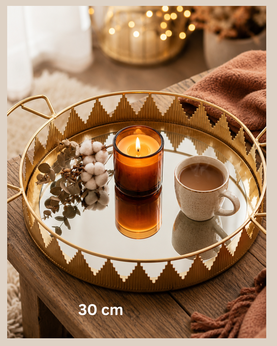 Amara Golden Mirror Tray with Grace Pineapples (3 or 4 pieces)