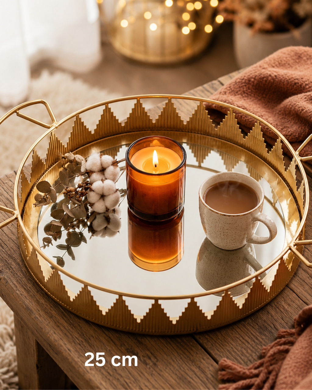 Amara Golden Mirror Tray (1 or 2 pieces)