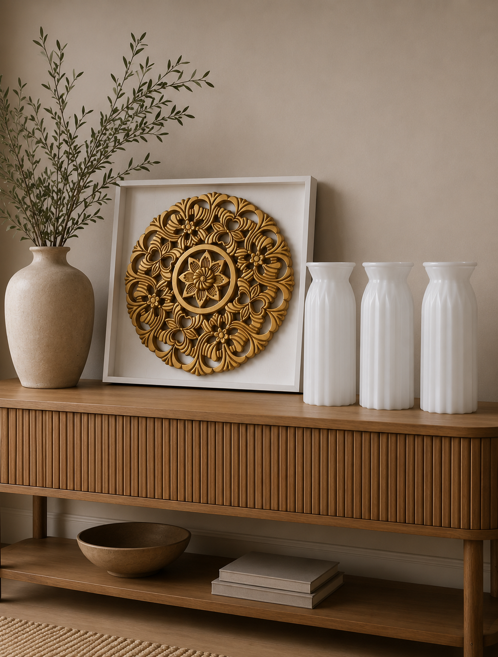 Ovela Azalea Wall decor with Verve Vases