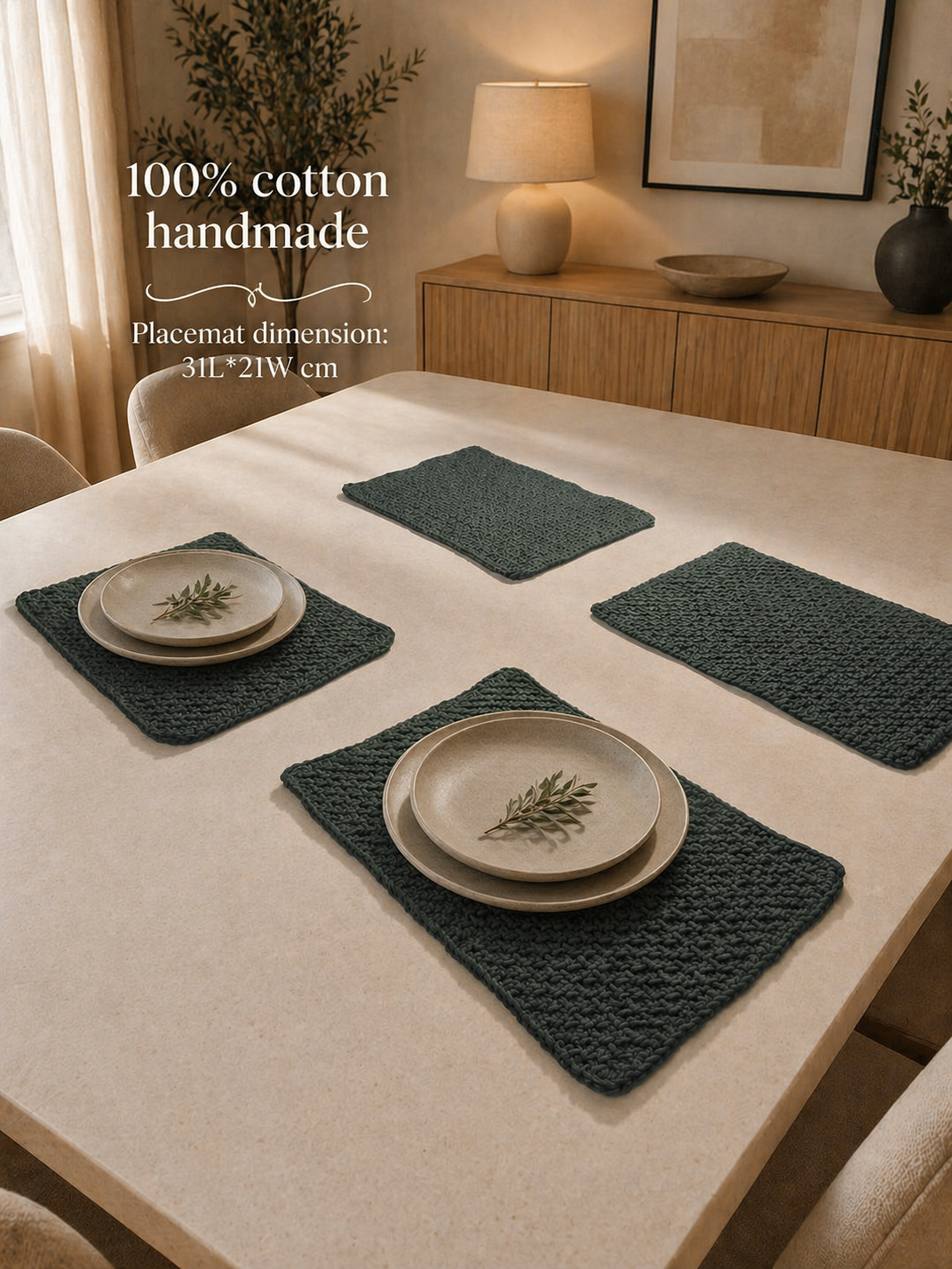 "Ovela Spice Set" Runner with 4 placemats set (5 pieces)