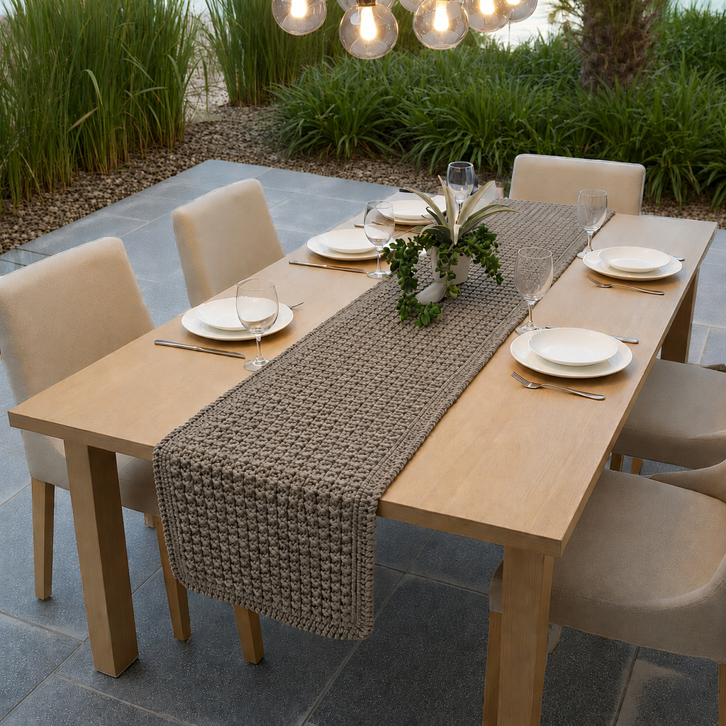 "Ovela Sand" Thick textured table runner