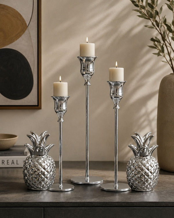 Candle holders Aria Set with pineapples Grace Set (5 or 8 pieces)