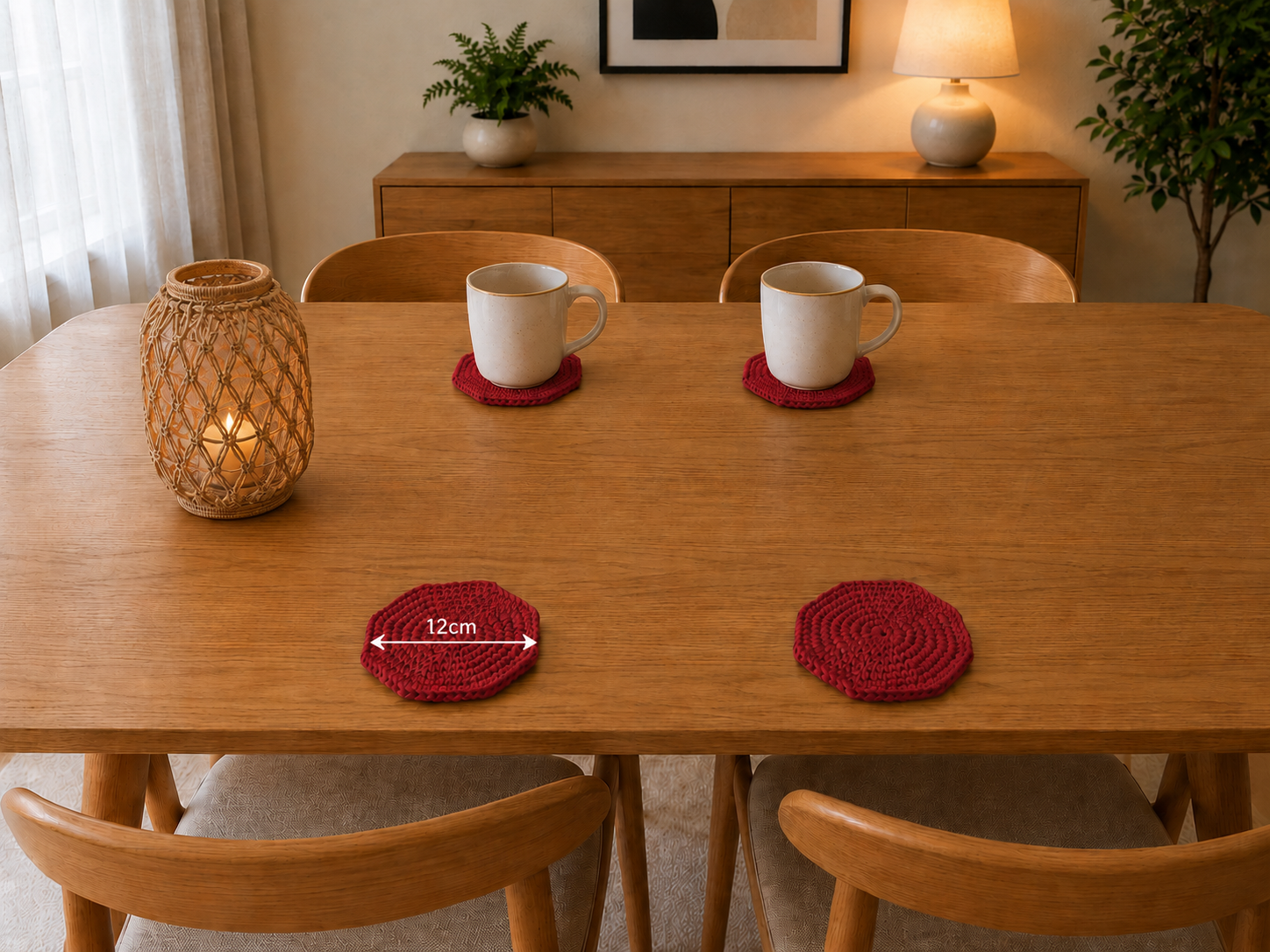 Ovela Scarlet Weave Set (Coasters (set of 4))