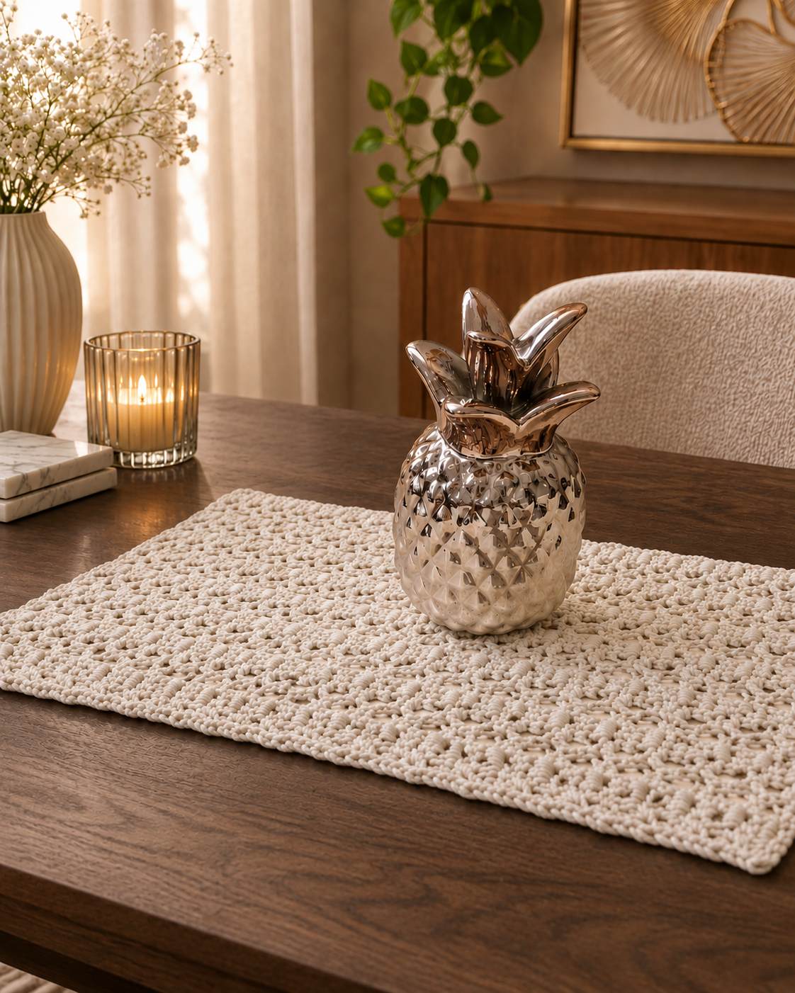 Cove centerpiece with Grace pineapple