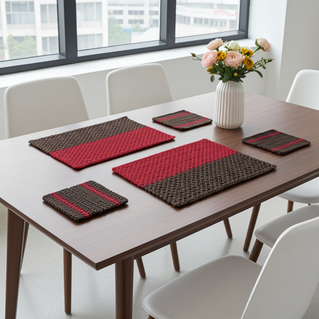 Ovela Ember Weave 2 placemats & 4 or 5 coasters set (6 or 7 items)