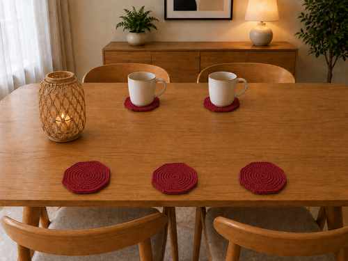 Ovela Scarlet Weave Set (Coasters (set of 4))