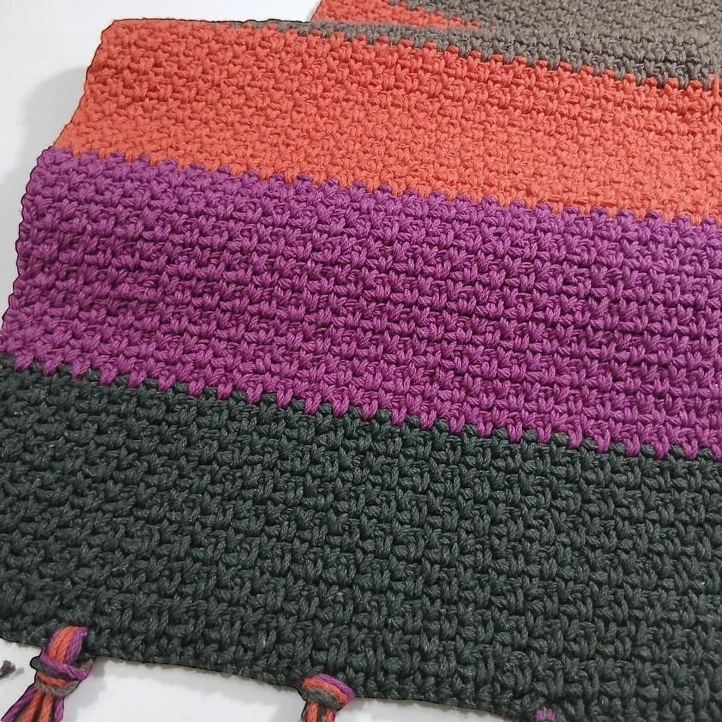 Colorful , boho, modern, handmade table runner,  close look image