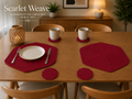 Ovela Scarlet Weave Set(6 items) (placemats (set of 2) & coasters (set of 4))