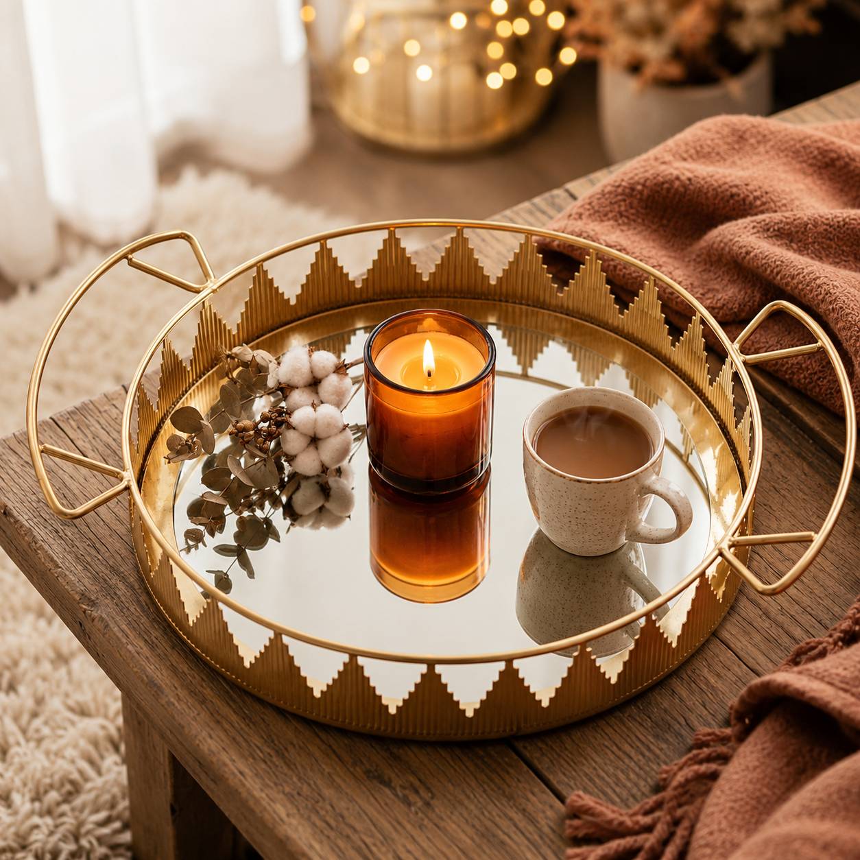 Amara Gold Mirror Tray – Available as 1 Tray or Set of 2