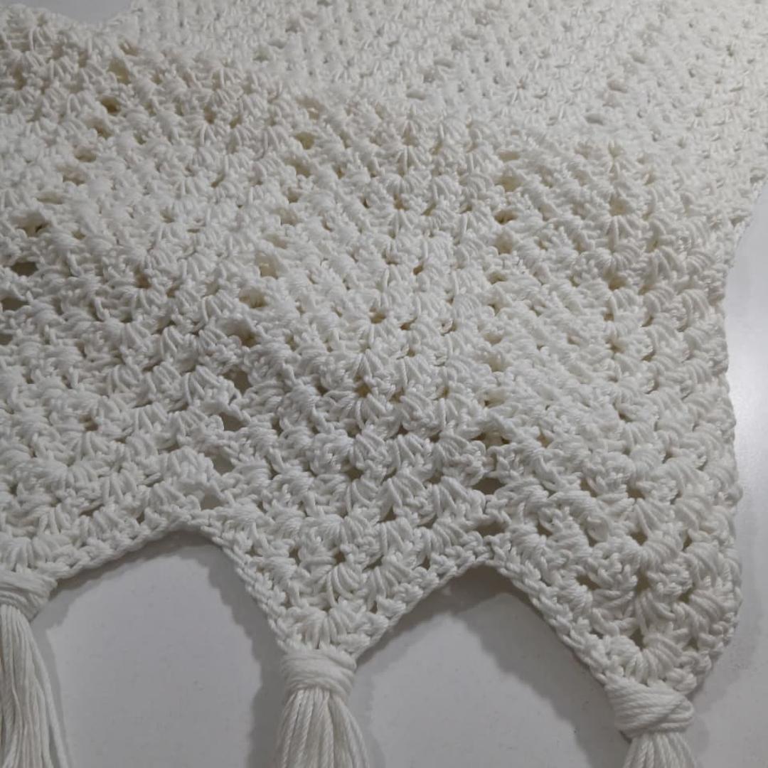 Handmade ,"Ovela Ivory" white table runner