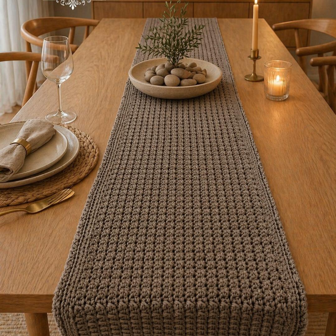 "Ovela Sand" Thick textured table runner