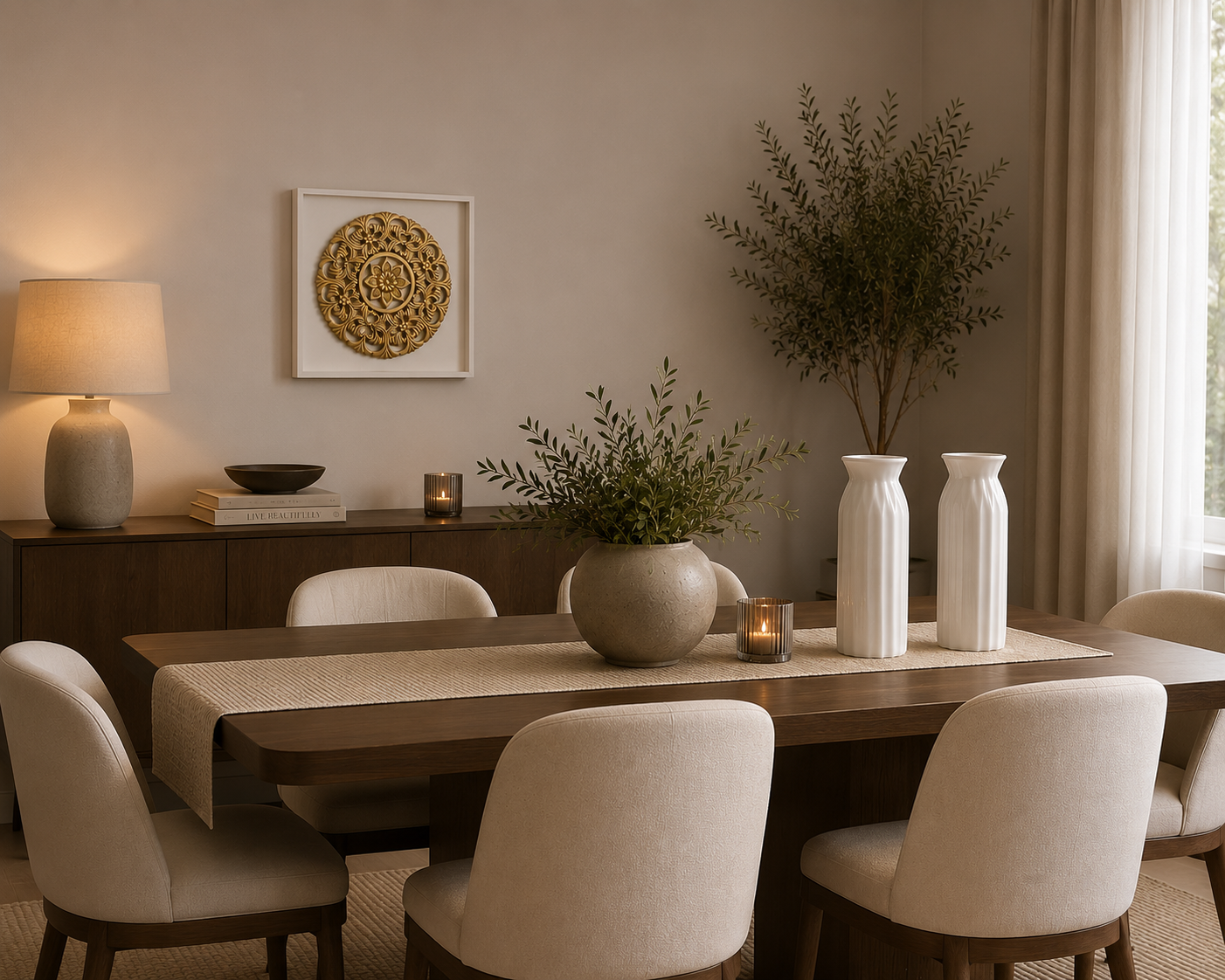 Ovela Azalea Wall decor with Verve Vases