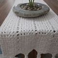 Handmade ,"Ovela Ivory" white table runner